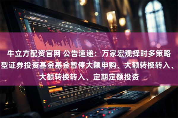 牛立方配资官网 公告速递：万家宏观择时多策略灵活配置混合型证券投资基金基金暂停大额申购、大额转换转入、定期定额投资