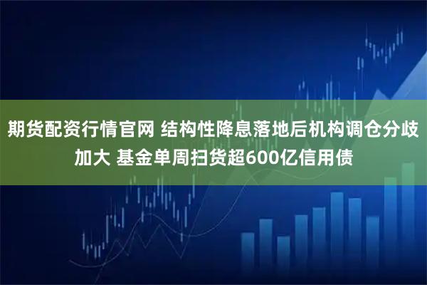 期货配资行情官网 结构性降息落地后机构调仓分歧加大 基金单周扫货超600亿信用债